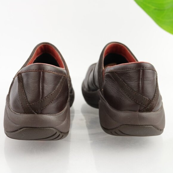 Merrell Womens Primo Patch Slip On Shoes Size 7 Brown Leather Work Clogs Comfy - Picture 4 of 11